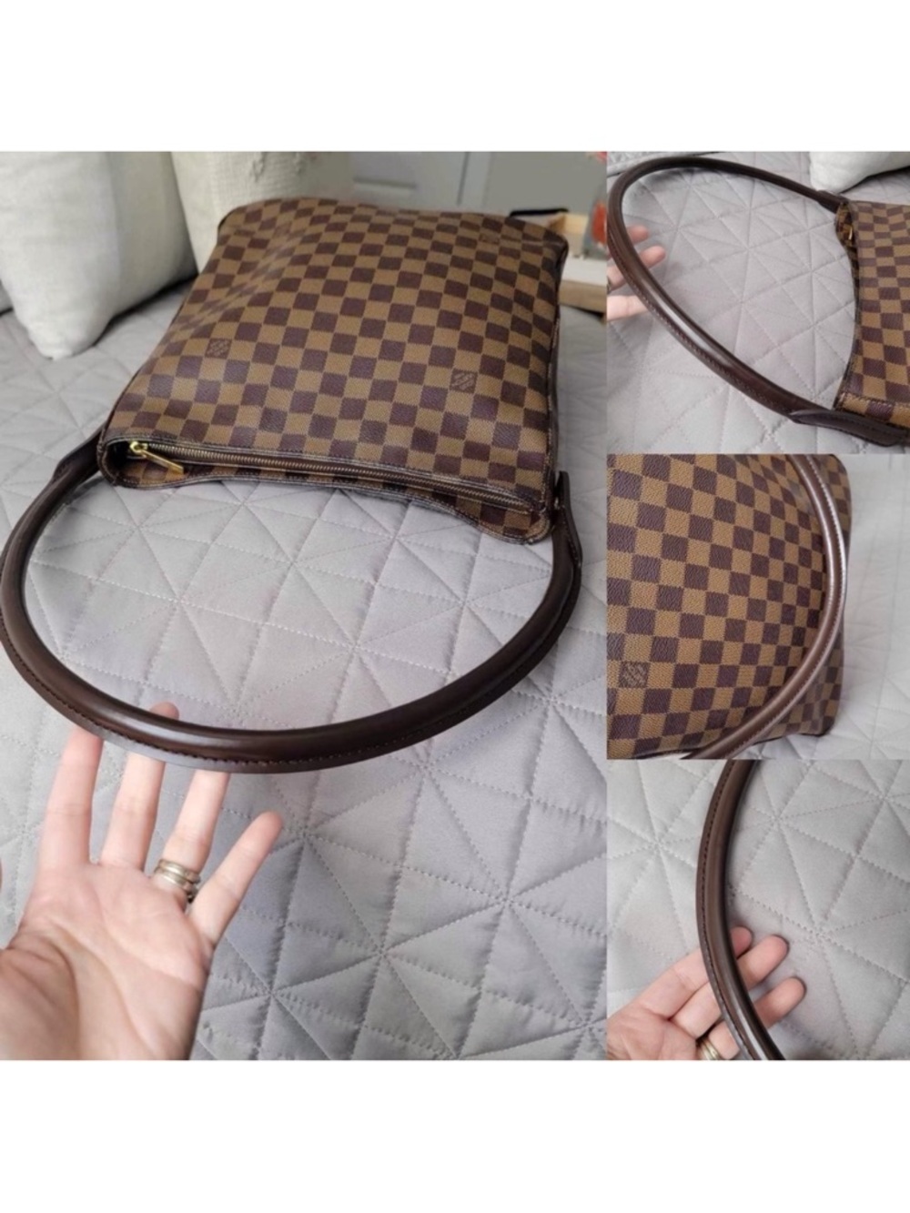 💎✨ BEAUTIFUL ✨💎 RARE LOOPING GM DAMIER EBENE LOUIS VUITTON - Picture 9 of 9